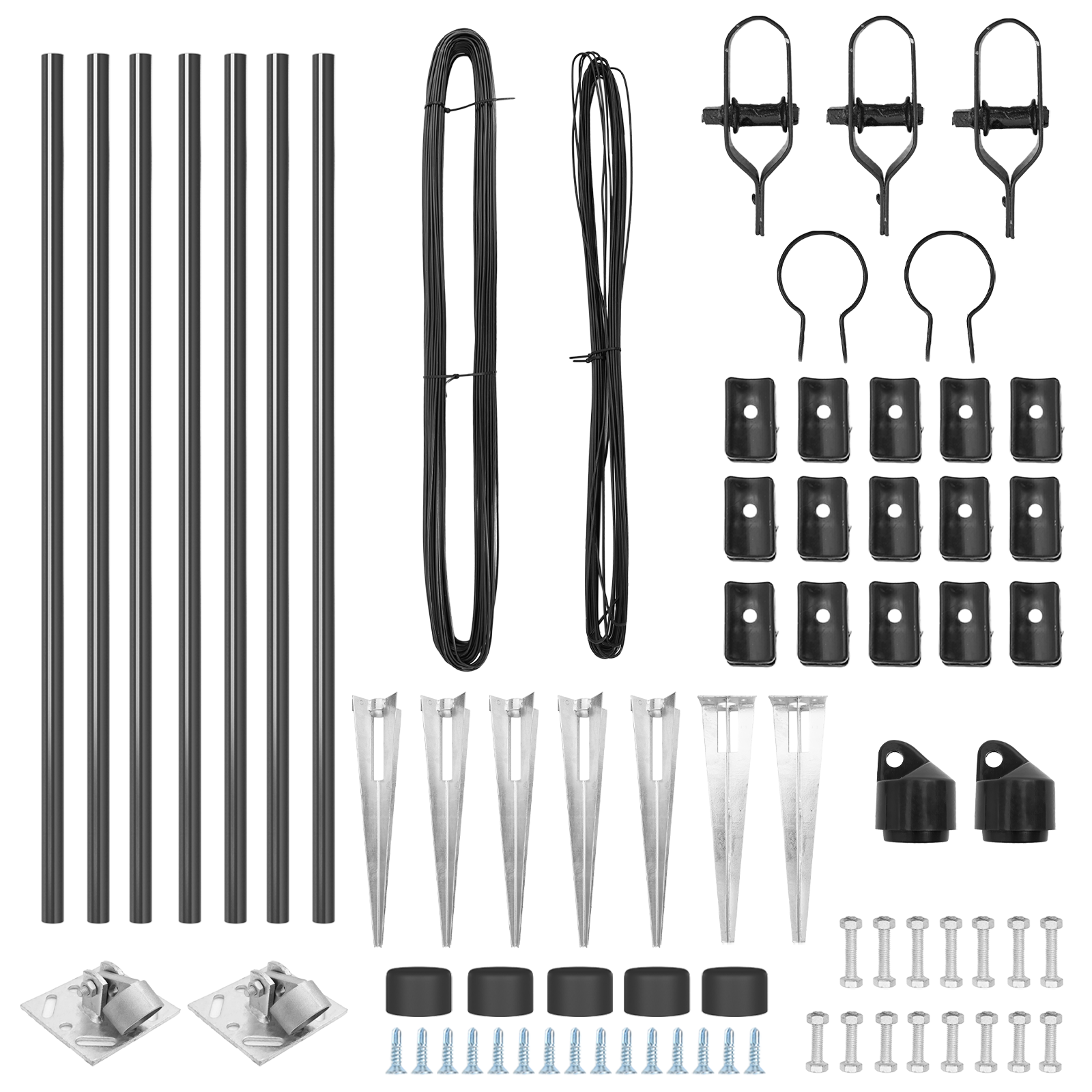 Pali per recinzione con picchetto 7 pcs Ø32 mm 100 cm Acciaio zincato