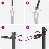 Pali per Recinzione con Punta 7 pc Ø32 mm 170 cm Acciaio Zincato