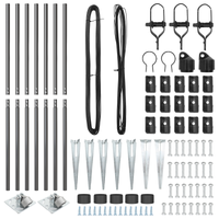 Pali per Recinzione con Punta 7 pc Ø32 mm 170 cm Acciaio Zincato