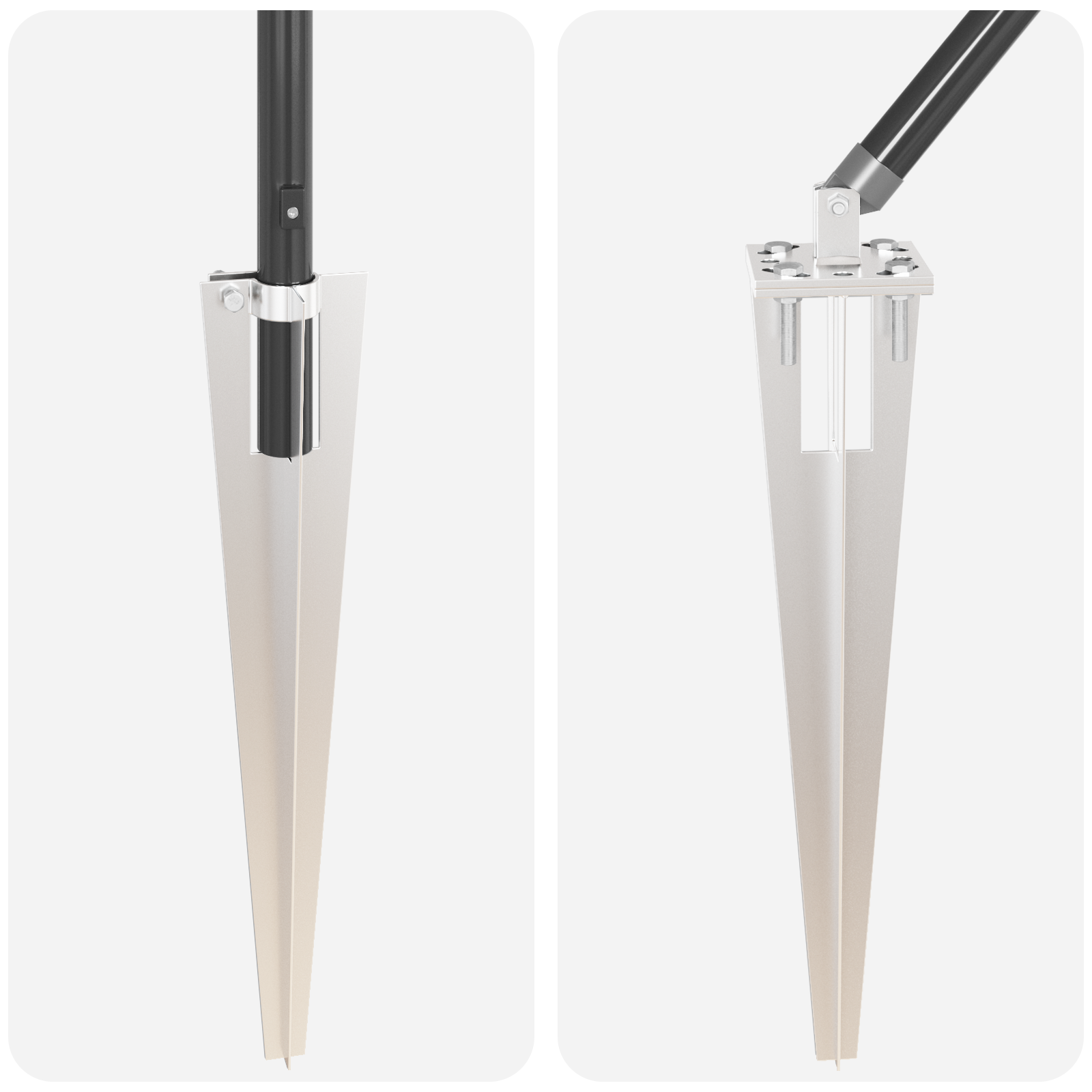 Pali per Recinzione con Punta 7 pz Ø32 mm 180 cm Acciaio Zincato