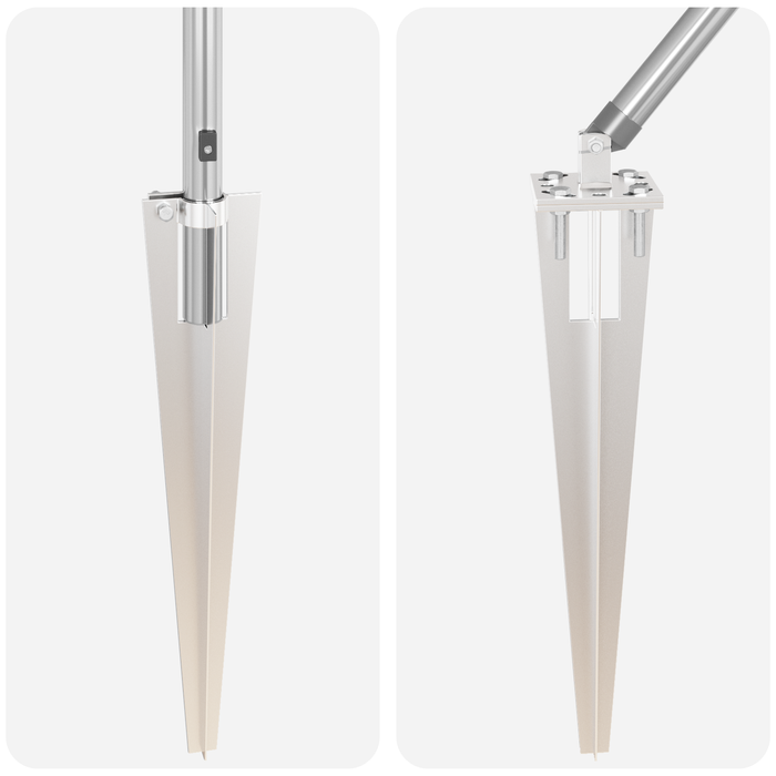 Pali di Recinzione con Punta 13 pz Ø32 mm 60 cm Acciaio Zincato