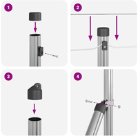 posta per recinzione con punta 13 pcs Ø32 mm 100 cm in acciaio zincato