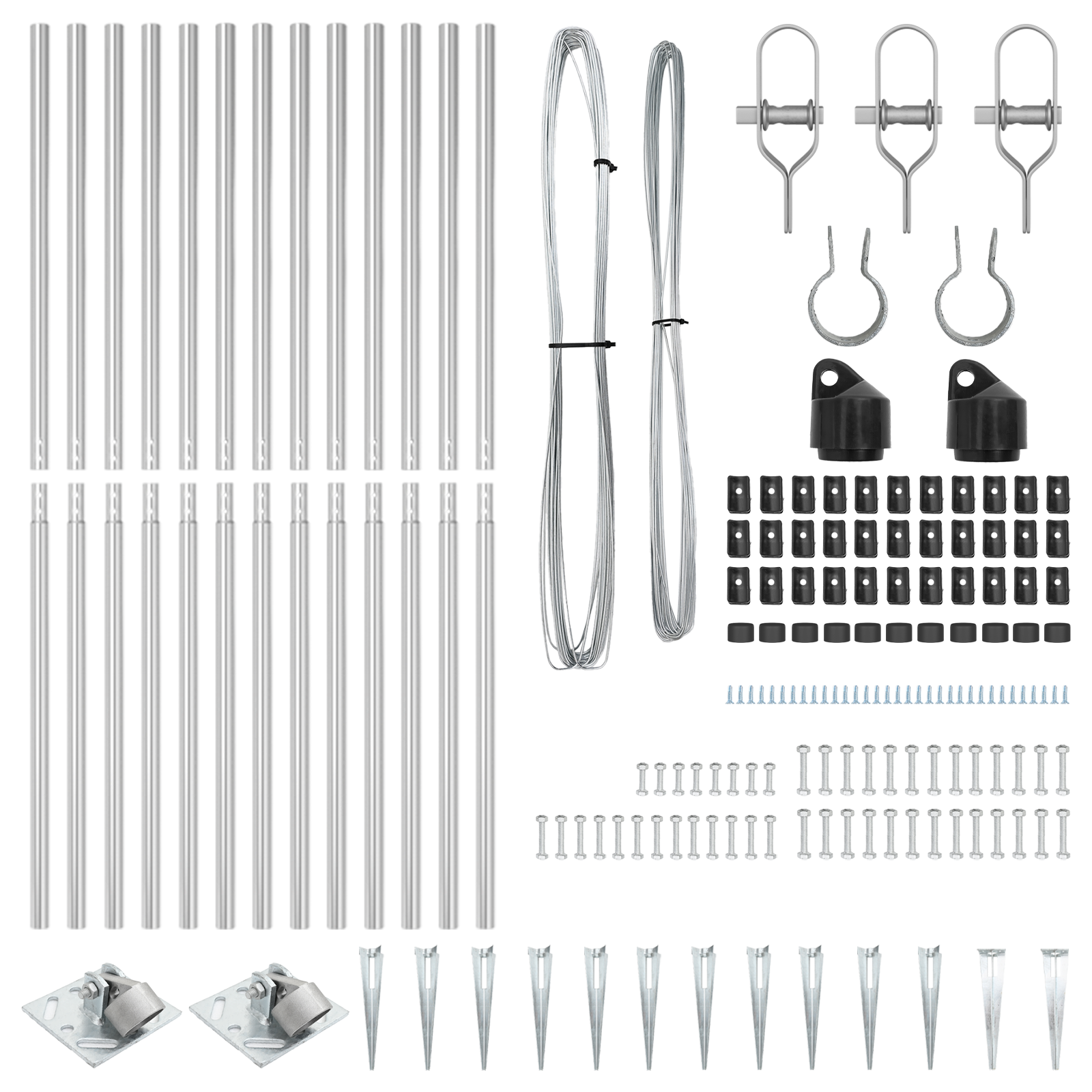 Posti di Fencing con Punta 13 pz Ø32 mm 160 cm Acciaio Zincato