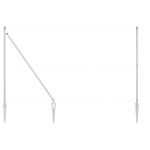 Pali di recinzione con punta 13 pz Ø32 mm 170 cm Acciaio zincato