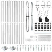 Pali per recinzione con punta 13 pcs Ø32 mm 180 cm Acciaio zincato