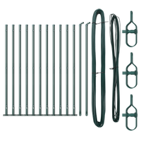 Posti Fencing con Piaste di Base 13 pcs Ø32mm 50cm Acciaio Galvanizzato