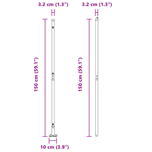 Pali per recinzione con basi 13 pcs Ø32mm 78,5cm in acciaio zincato
