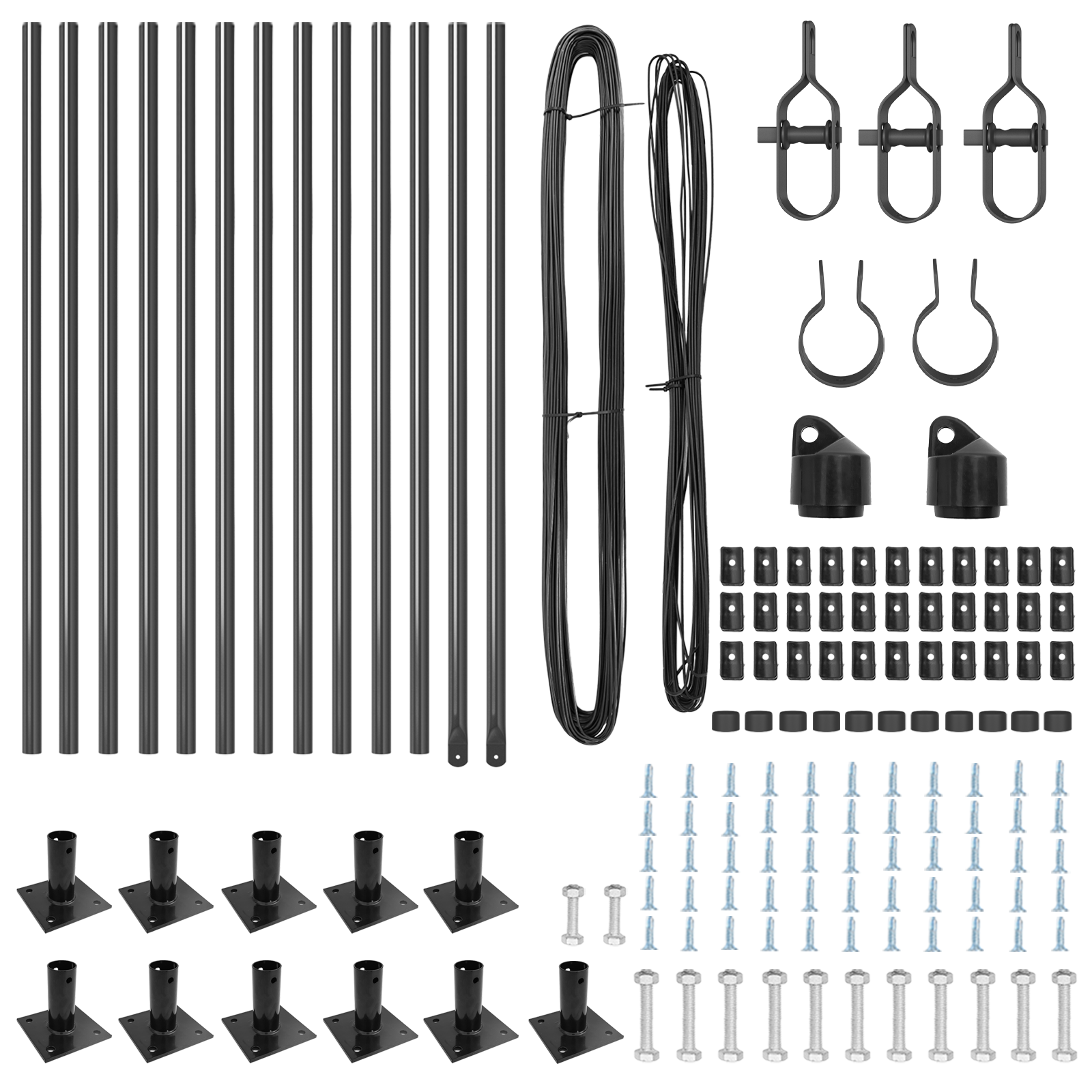 Pali di Recinzione con Piastra di Base 13 pcs Ø32mm 110cm Acciaio Zincato