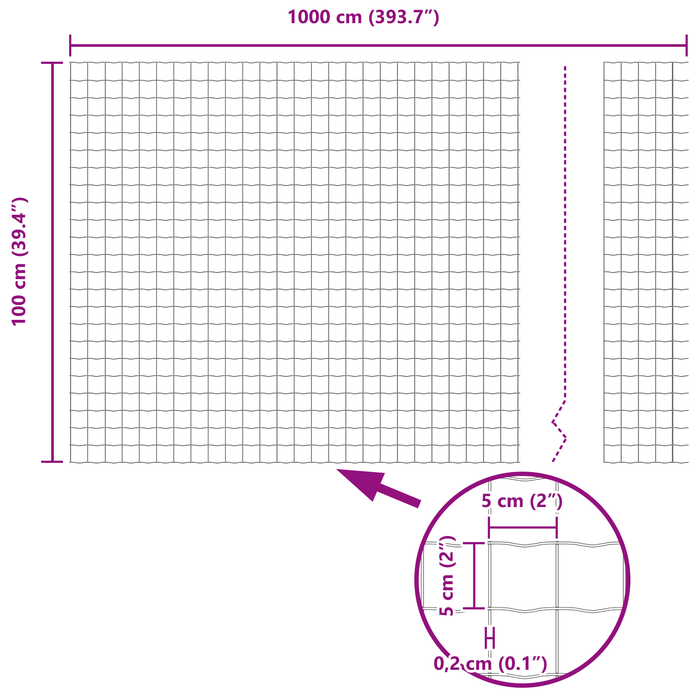 Recinzione Verde 1x10 m Acciaio