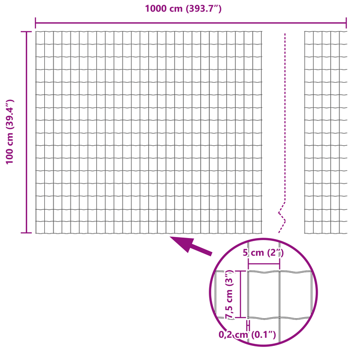 Recinzione Euro Verde 1x10 m Acciaio