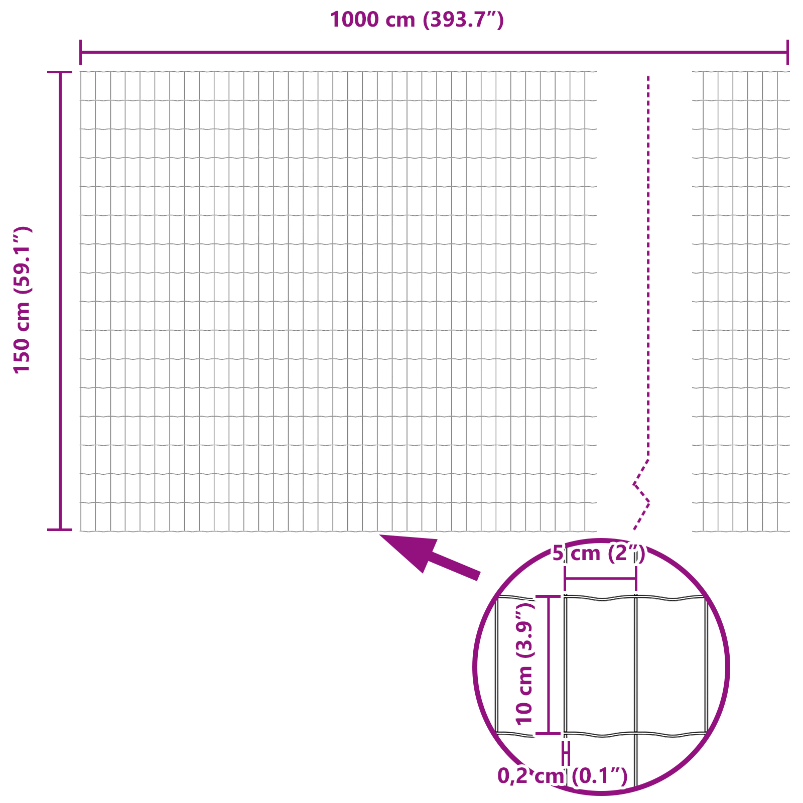 Recinzione Euro Verde 1.5x10 m in Acciaio