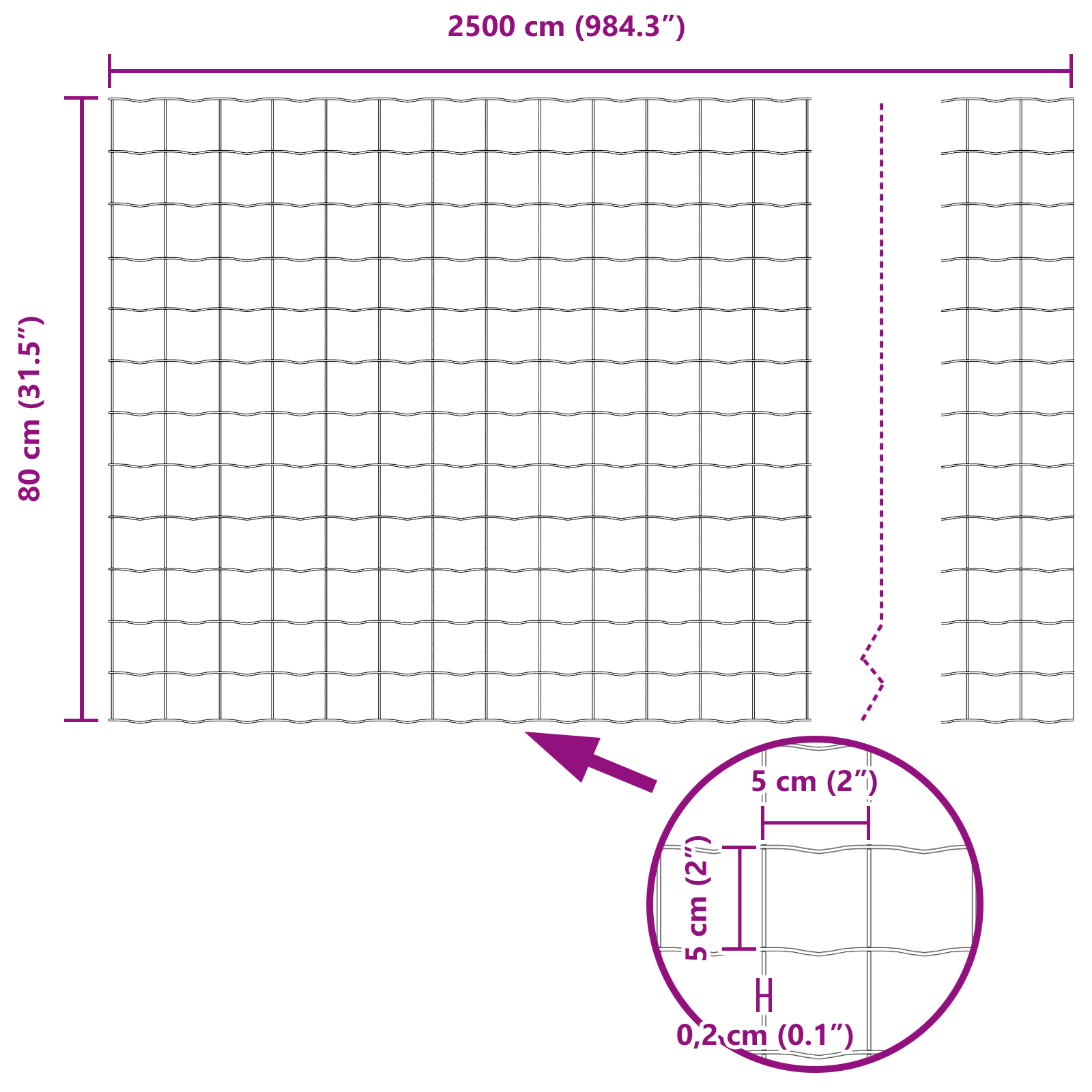 Recinzione Euro Verde 0.8x25 m in acciaio