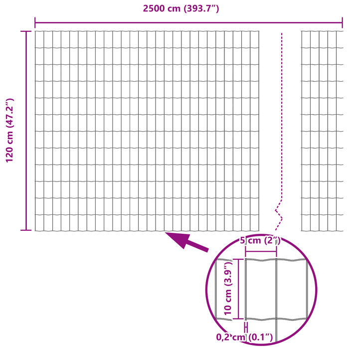 Recinzione Euro Verde 1.2x25 m Acciaio