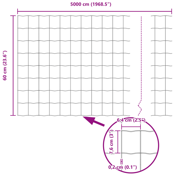 Recinzione Euro Verde 0.6x50 m Acciaio