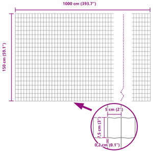 Recinzione Euro Grigia 1.5x10 m Acciaio