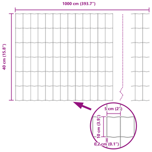 Recinzione Euro Grigia 0.4x10 m Acciaio