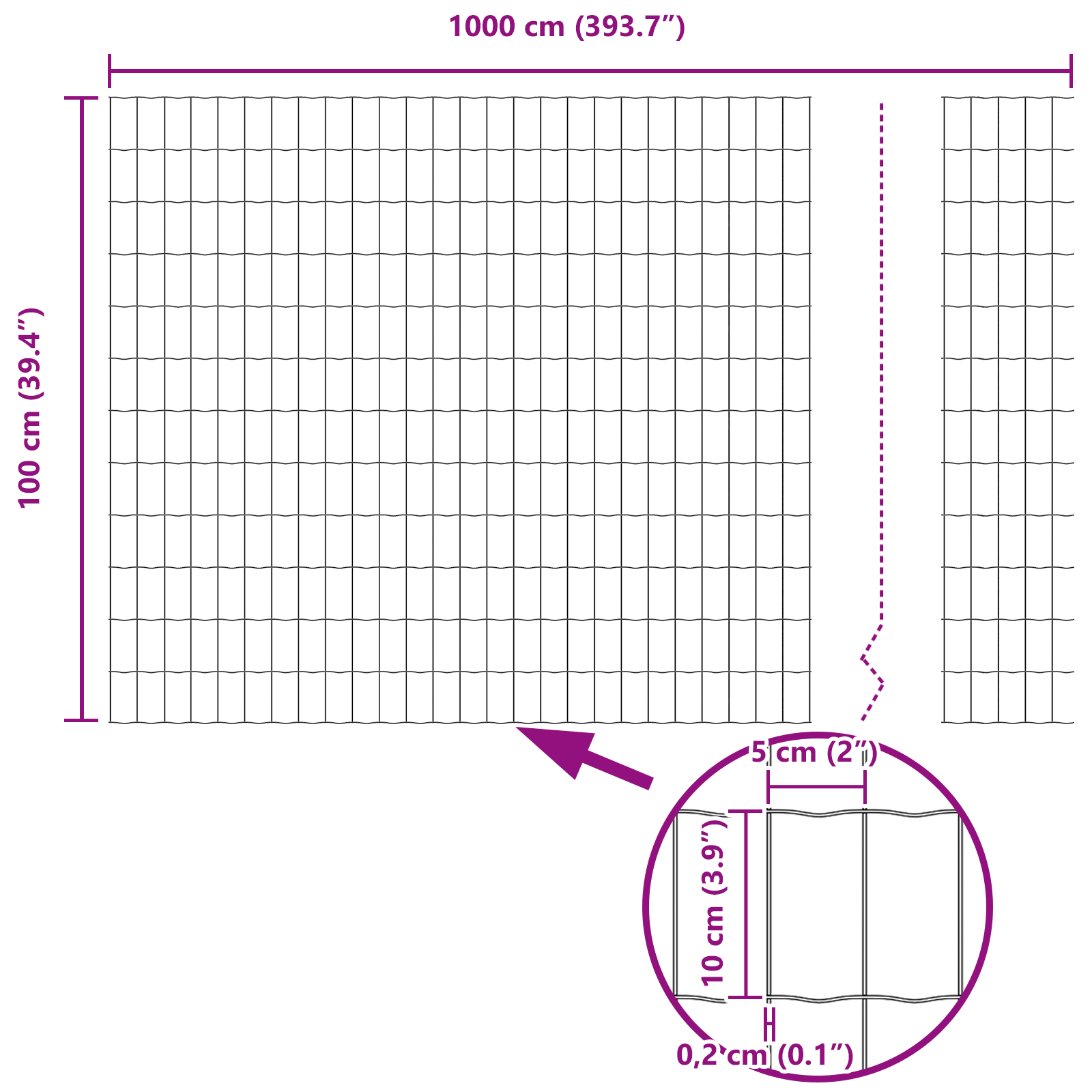 Recinzione Euro Grigia 1x10 m Acciaio