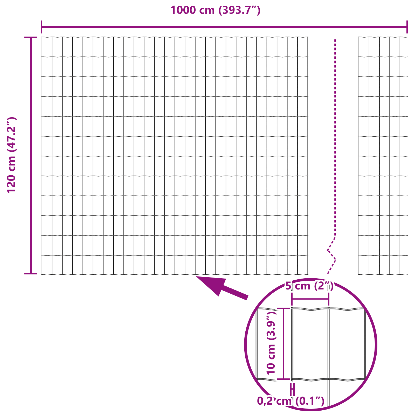 Recinto Euro Grigio 1.2 x 10 m Acciaio
