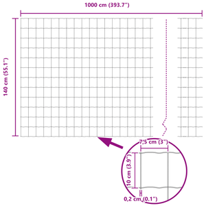 Recinzione Euro Grigio 1.4x10 m Acciaio