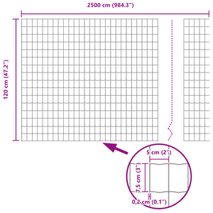 Recinto Euro Grigio 1,2x25 m Acciaio