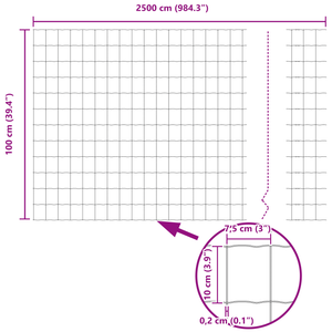 Recinzione Euro Grigia 1x25 m Acciaio