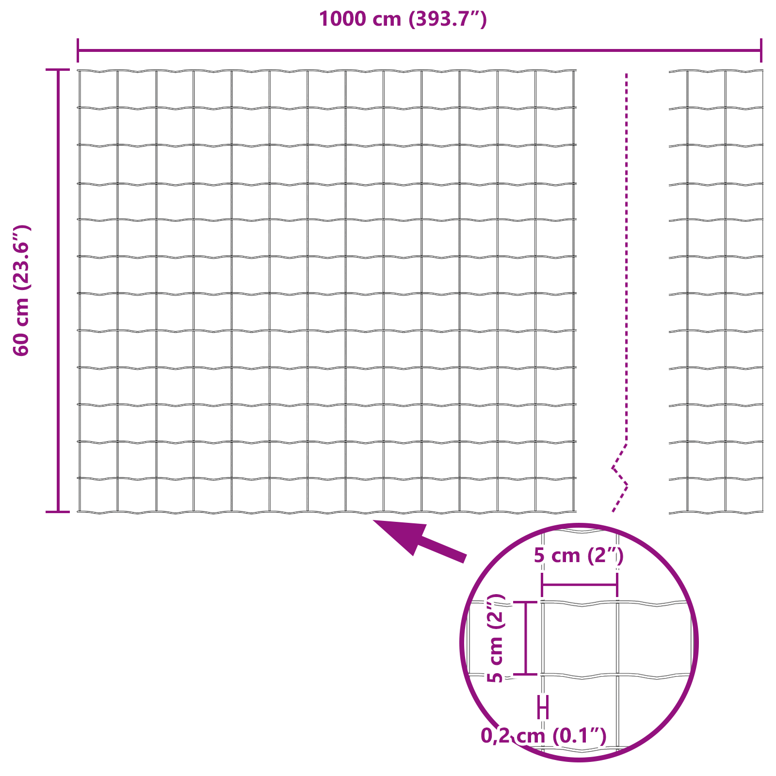 Recinzione Euro 0,6x10 m Acciaio Zincato