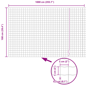 Recinzione Euro 1x10 m in acciaio zincato