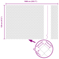Recinzione a Maglia Chain Link Verde 1,2x10 m Acciaio