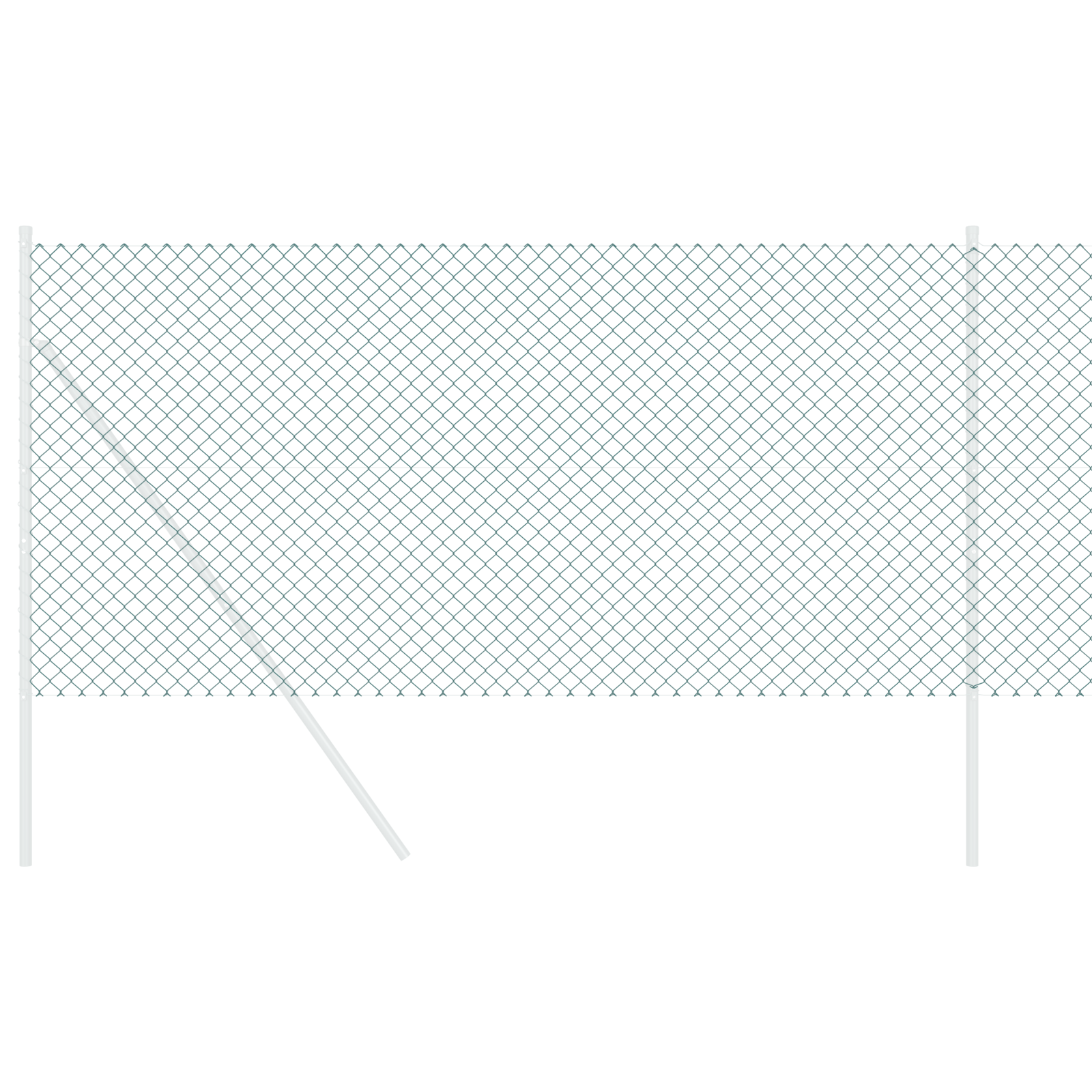 Recinzione a Maglia Chain Link Verde 1,2x10 m Acciaio