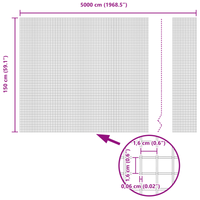 Recinzione in Rete Saldato 1.5x50 m Acciaio Zincato