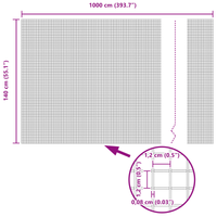 Recinzione in Filo Saldato Verde 1.4x10 m Acciaio