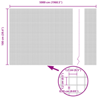 Recinzione in filo saldato Verde 1x50 m Acciaio