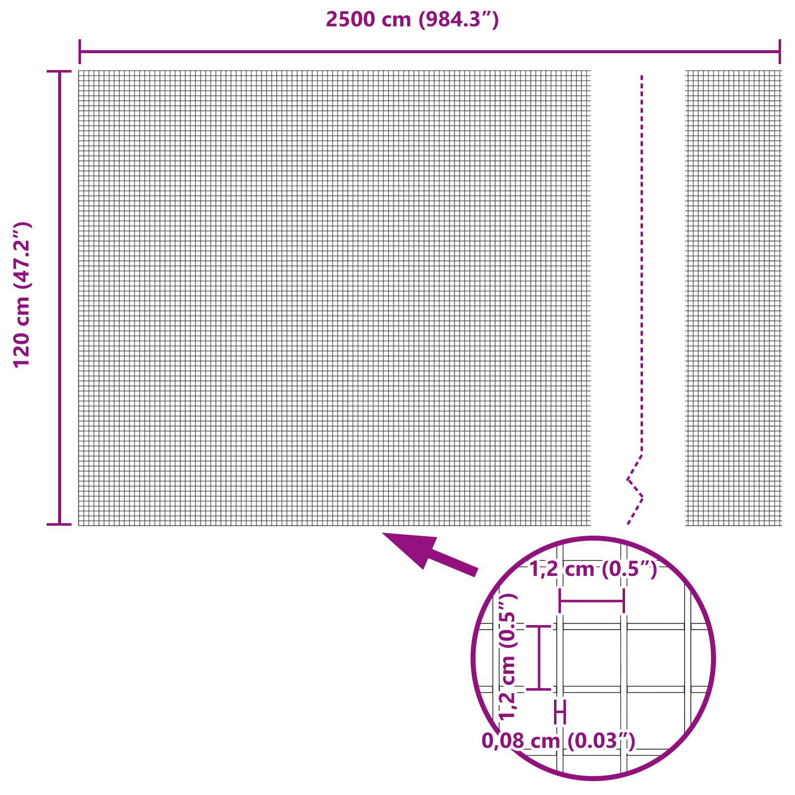 Recinto in Filo Saldato Grigio 1,2x25 m Acciaio