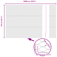 Recinzione Esagonale 1,5x100 m Acciaio Zincato