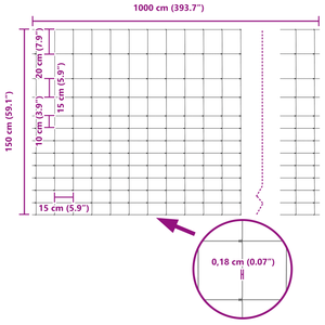Recinto per Campi 1.5x10 m Acciaio Zincato