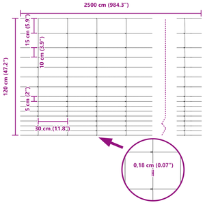 Recinzione 1,2x25 m Acciaio galvanizzato