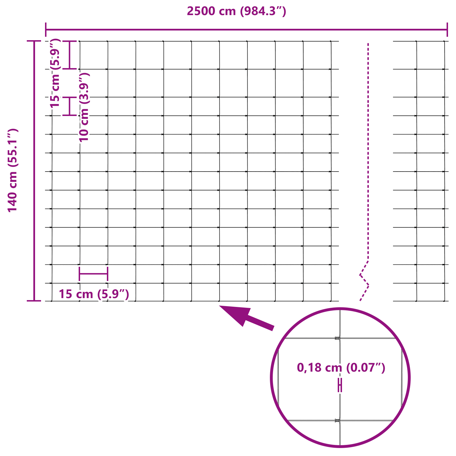 Recinzione da campo 1.4x25 m Acciaio Zincato