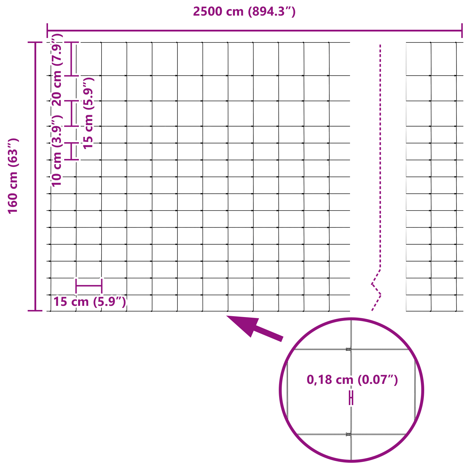 Recinzione per Terreni 1.6x25 m Acciaio Zincato