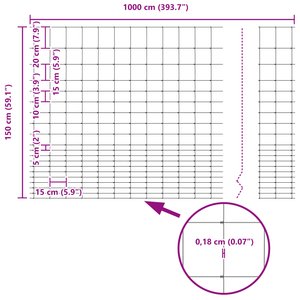 Recinzione da Campo 1.6x25 m Acciaio Zincato
