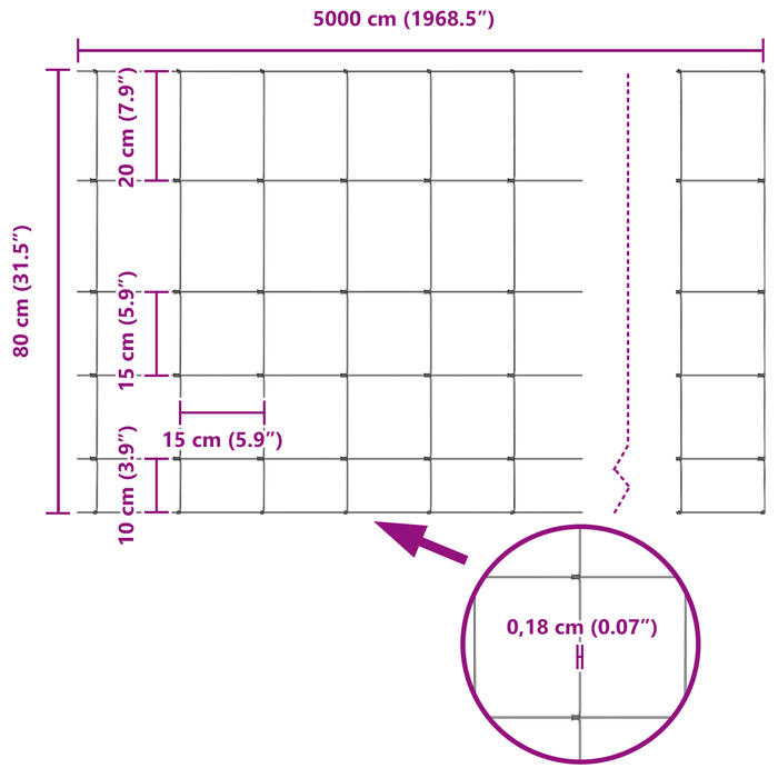 Recinzione da Campo 0.8x50 m Acciaio Zincato