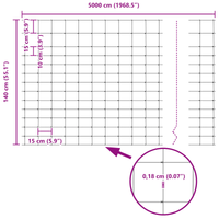 Recinzione da Campo 1.4x50 m Acciaio Galvanizzato