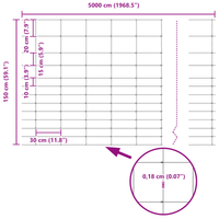 Recinzione da Campo 1,5x50 m Acciaio Galvanizzato