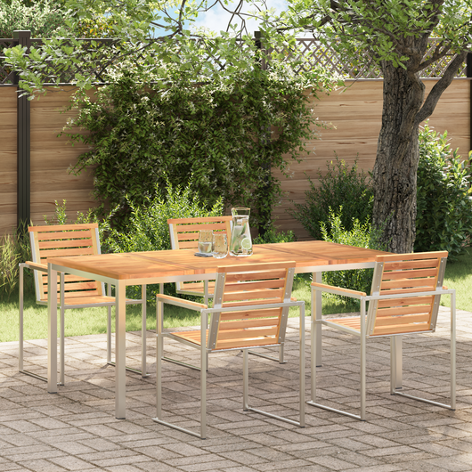 Tavolo da pranzo da esterno 180x90x75 cm in legno massello di teak