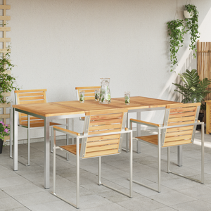 Tavolo da pranzo da esterno 180x90x75 cm in legno massello di teak