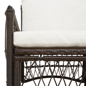 Sedia da Giardino con Cuscini Marrone 60x70x78 cm Polyrattan