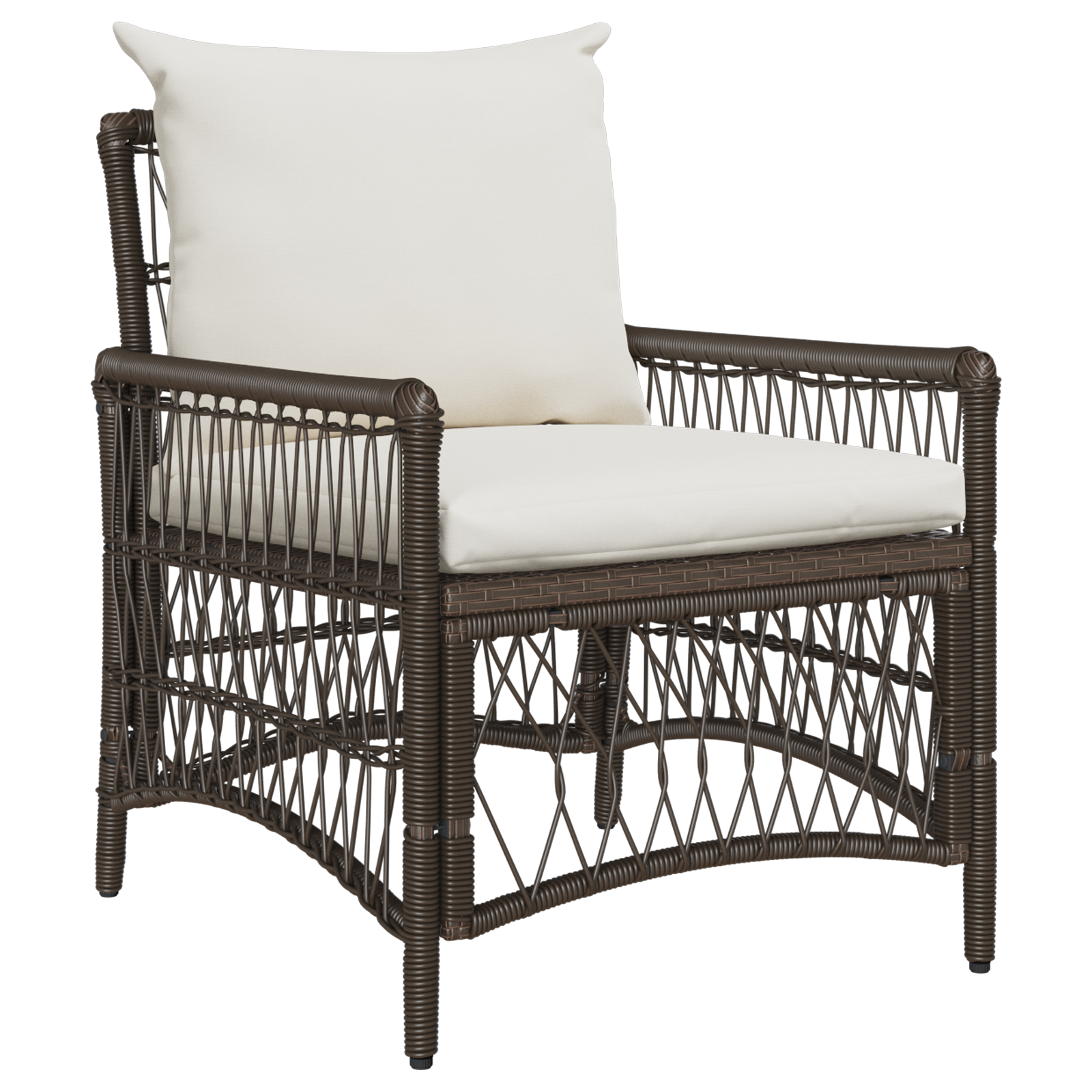 Sedia da Giardino con Cuscini Marrone 60x70x78 cm Polyrattan