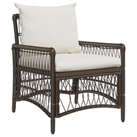 Sedia da Giardino con Cuscini Marrone 60x70x78 cm Polyrattan