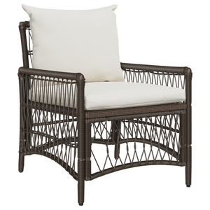 Sedia da Giardino con Cuscini Marrone 60x70x78 cm Polyrattan