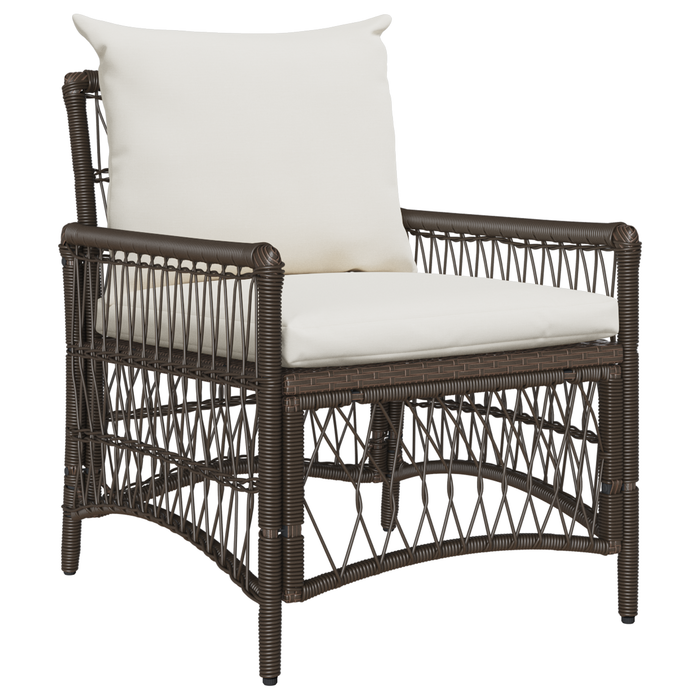 Sedia da Giardino con Cuscini Marrone 60x70x78 cm Polyrattan