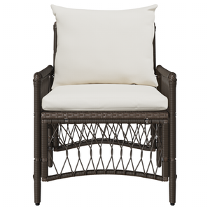 Sedia da Giardino con Cuscini Marrone 60x70x78 cm Polyrattan
